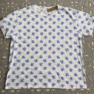 BRAND NEW J CREW BLUE & WHITE FLORAL PRINT SHIRT SIZE M